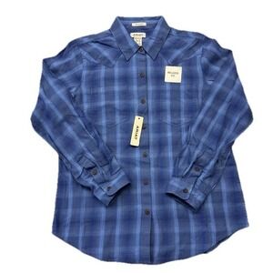 Ariat Real Billie Jean Long Sleeve Shirt Women's Size Large Blue Top Cowgirl